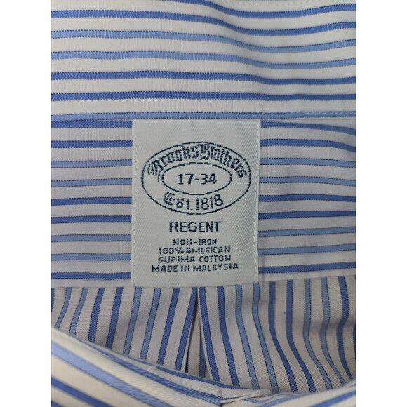 Brooks Brothers Regent Non-Iron Stripe Dress Shirt 17-34 - Large - Picture 5 of 6